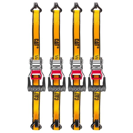 Caterpillar 4Pc 1.25"X12' Ratchet Tie Down With Soft Loops (1000/3000) 980105N